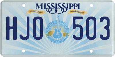MS license plate HJO503
