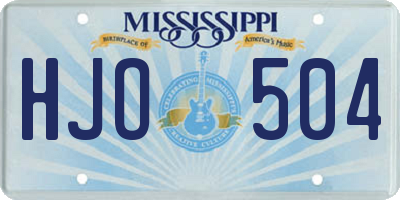 MS license plate HJO504