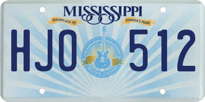 MS license plate HJO512