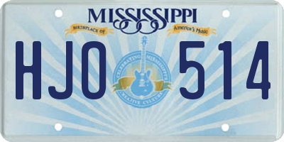 MS license plate HJO514