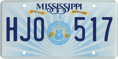MS license plate HJO517