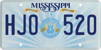 MS license plate HJO520