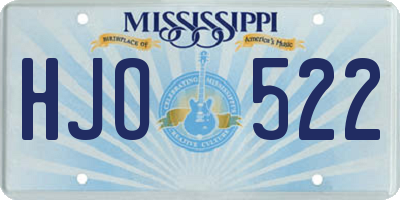 MS license plate HJO522