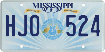 MS license plate HJO524