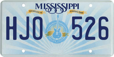 MS license plate HJO526