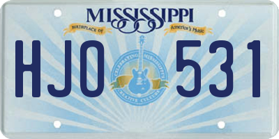 MS license plate HJO531