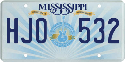MS license plate HJO532