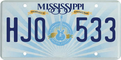 MS license plate HJO533