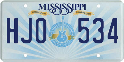MS license plate HJO534