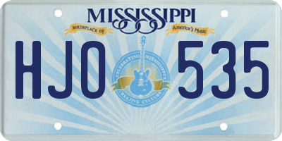 MS license plate HJO535