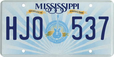 MS license plate HJO537