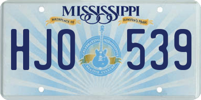 MS license plate HJO539