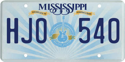 MS license plate HJO540