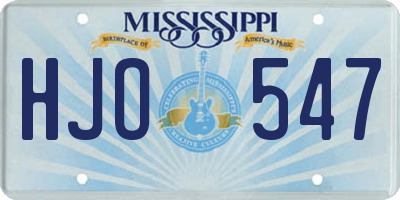 MS license plate HJO547