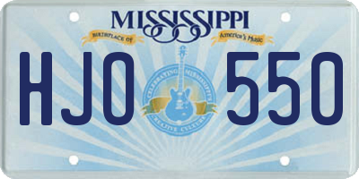 MS license plate HJO550