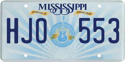 MS license plate HJO553
