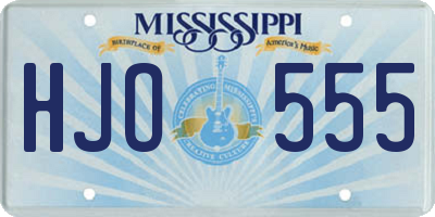 MS license plate HJO555
