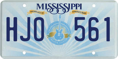 MS license plate HJO561