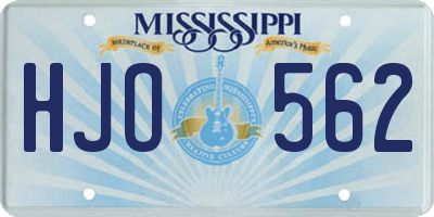 MS license plate HJO562
