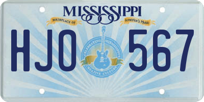 MS license plate HJO567