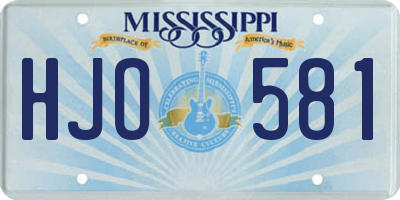 MS license plate HJO581