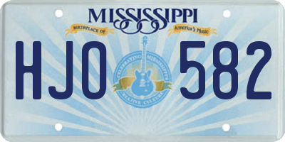 MS license plate HJO582