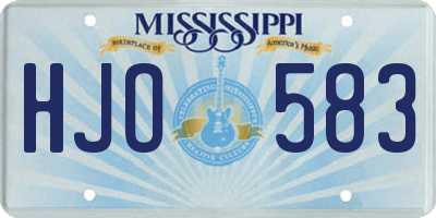 MS license plate HJO583