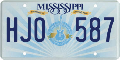 MS license plate HJO587