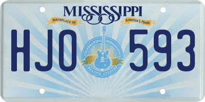 MS license plate HJO593