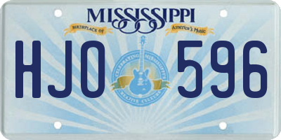 MS license plate HJO596