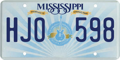 MS license plate HJO598