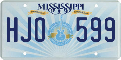 MS license plate HJO599