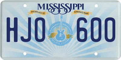 MS license plate HJO600
