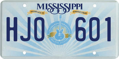 MS license plate HJO601