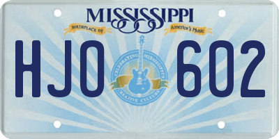 MS license plate HJO602