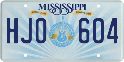 MS license plate HJO604