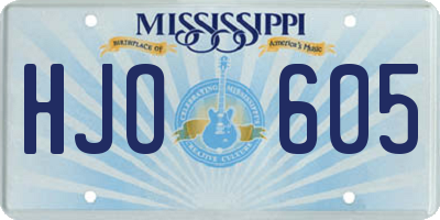 MS license plate HJO605