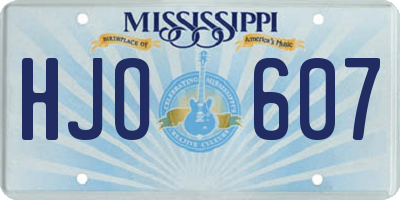 MS license plate HJO607