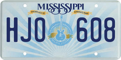 MS license plate HJO608