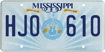 MS license plate HJO610