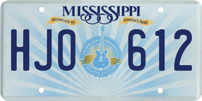 MS license plate HJO612