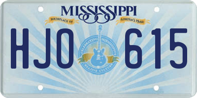 MS license plate HJO615