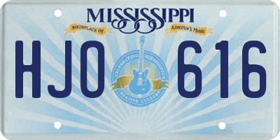 MS license plate HJO616