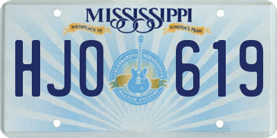 MS license plate HJO619