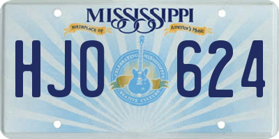 MS license plate HJO624