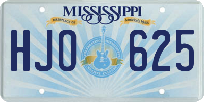 MS license plate HJO625