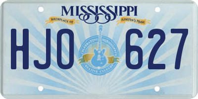MS license plate HJO627