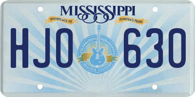 MS license plate HJO630