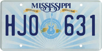 MS license plate HJO631