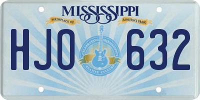 MS license plate HJO632